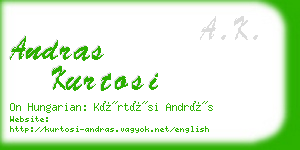 andras kurtosi business card